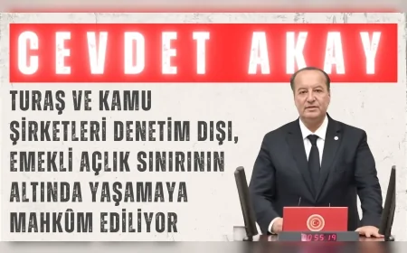 CHP’li Cevdet Akay: “TURAŞ ve kamu şirketleri denetim dışı, emekli açlık sınırının altında yaşamaya mahkûm ediliyor”