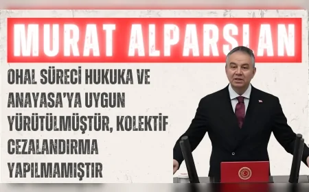 AK Parti’li Murat Alparslan: “OHAL süreci hukuka ve Anayasa’ya uygun yürütülmüştür, kolektif cezalandırma yapılmamıştır”