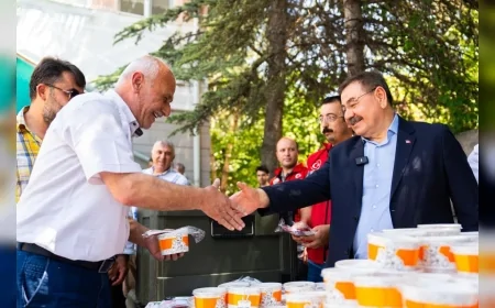 Gölbaşı Belediyesi Muharrem Ayında Cami Avlularında Aşure Dağıttı