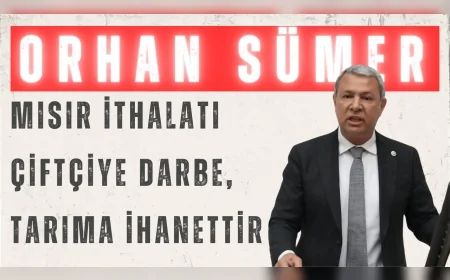 CHP’li Orhan Sümer: “Mısır ithalatı çiftçiye darbe, tarıma ihanettir”