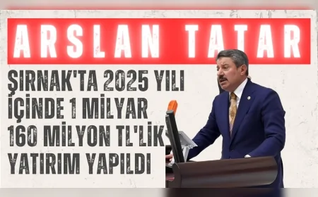 AK Parti Milletvekili Arslan Tatar: "Şırnak'ta 2025 yılı içinde 1 milyar 160 milyon TL'lik yatırım yapıldı"
