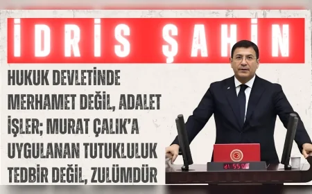 DEVA Partili İdris Şahin: “Hukuk devletinde merhamet değil, adalet işler; Murat Çalık’a uygulanan tutukluluk tedbir değil, zulümdür”
