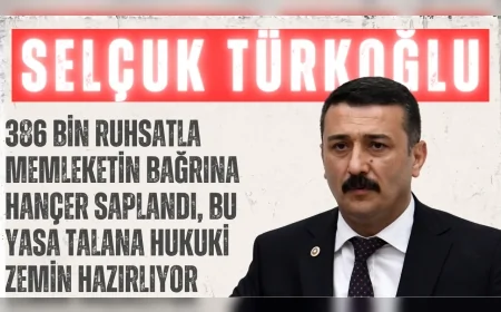 İYİ Partili Selçuk Türkoğlu: “386 bin ruhsatla memleketin bağrına hançer saplandı, bu yasa talana hukuki zemin hazırlıyor”