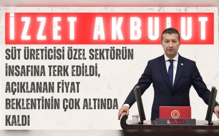 CHP’li İzzet Akbulut: “Süt üreticisi özel sektörün insafına terk edildi, açıklanan fiyat beklentinin çok altında kaldı”