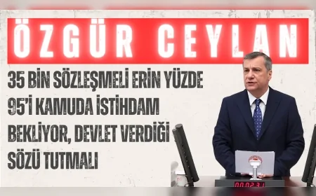 CHP’li Özgür Ceylan: “35 bin sözleşmeli erin yüzde 95’i kamuda istihdam bekliyor, devlet verdiği sözü tutmalı”