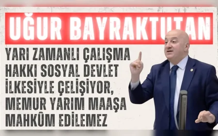 CHP Artvin Milletvekili Uğur Bayraktutan: “Yarı zamanlı çalışma hakkı sosyal devlet ilkesiyle çelişiyor, memur yarım maaşa mahkûm edilemez”