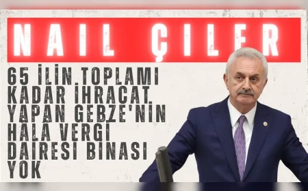 CHP Kocaeli Milletvekili Nail Çiler: "65 ilin toplamı kadar ihracat yapan Gebze'nin hâlâ vergi dairesi binası yok"