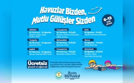 Manisa’da portatif havuzlar çocuklarla buluşuyor: 9 noktada ücretsiz yaz eğlencesi başladı