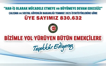 HAK-İŞ İzmir İl Başkanı Gültekin Şimşek: “Daha Güçlü Türkiye ve Daha Güçlü HAK-İŞ İçin Mücadeleye Devam Edeceğiz”