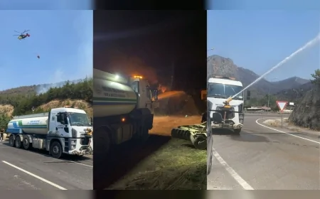 İnegöl Belediyesi, Bilecik’teki orman yangınlarına tanker ve personel desteği sağladı