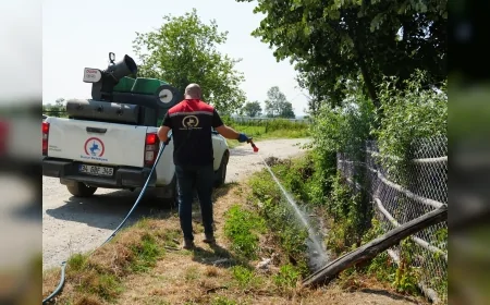 Düzce’de 64 Mahallede Haşereyle Mücadele İçin Gece İlaçlamaları Sürdürülüyor
