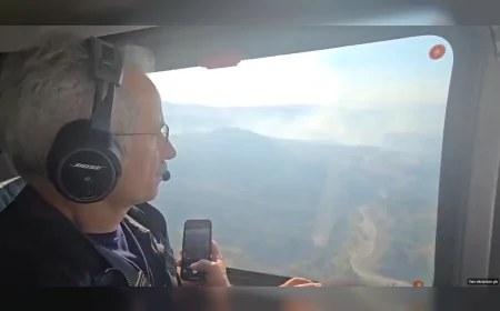 Abdulkadir Uraloğlu Bursa’daki yangın sahasını havadan inceledi, ekiplerin müdahalesi sürüyor