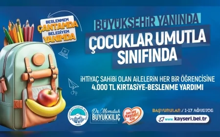 Kayseri Büyükşehir'den Öğrencilere 4 Bin TL Destek: Beslenme ve Kırtasiye Bir Arada