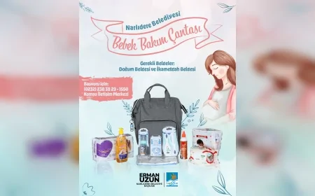 Narlıdere Belediyesi’nden Yeni Doğan Bebeklere Anne-Bebek Bakım Çantası Desteği!