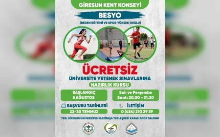 Giresun’da genç yeteneklere ücretsiz üniversite sınavı hazırlık kursu fırsatı