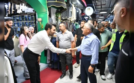 Başkan Memduh Büyükkılıç Yeraltı Çarşısı’nda Esnaf ve Vatandaşlarla Bir Araya Geldi