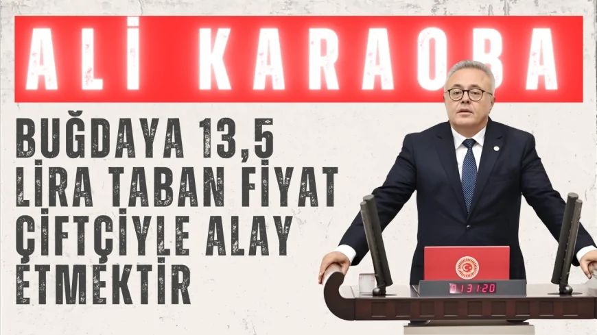 CHP Uşak Milletvekili Ali Karaoba: "Buğdaya 13,5 lira taban fiyat çiftçiyle alay etmektir"