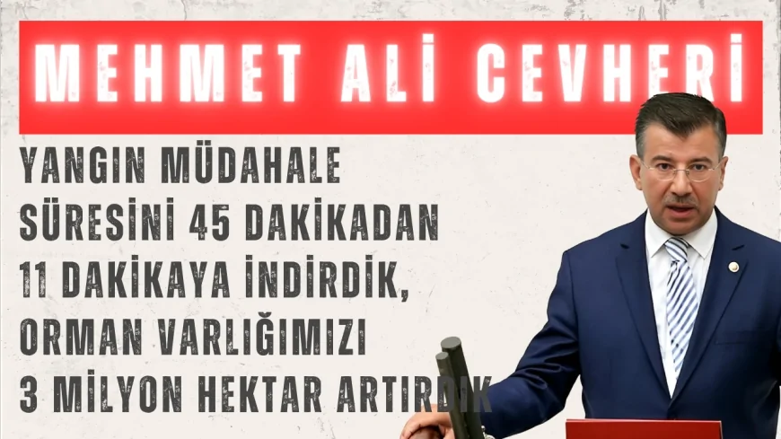 AK Parti Şanlıurfa Milletvekili Mehmet Ali Cevheri: "Yangın müdahale süresini 45 dakikadan 11 dakikaya indirdik, orman varlığımızı 3 milyon hektar artırdık"