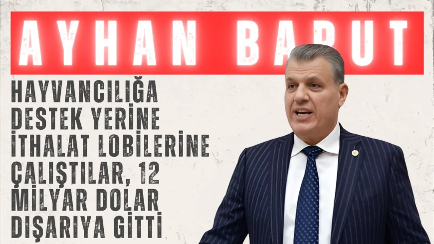 CHP’li Ayhan Barut: “Hayvancılığa destek yerine ithalat lobilerine çalıştılar, 12 milyar dolar dışarıya gitti”