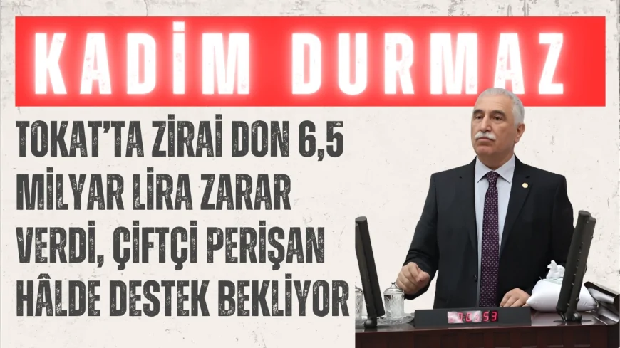 CHP’li Kadim Durmaz: “Tokat’ta zirai don 6,5 milyar lira zarar verdi, çiftçi perişan hâlde destek bekliyor”
