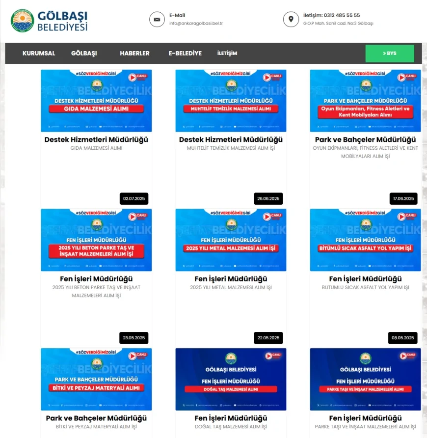 Gölbaşı Belediyesi ihaleleri sosyal medyada canlı yayınlamaya başladı