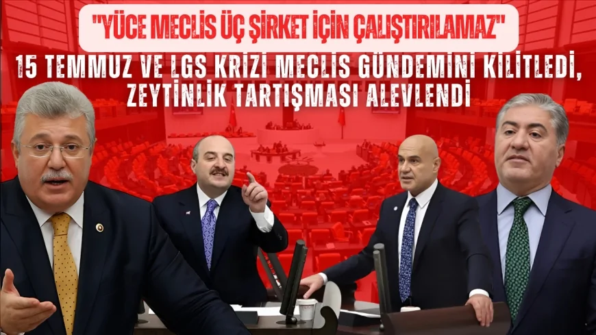 15 Temmuz ve LGS krizi Meclis gündemini kilitledi, zeytinlik tartışması alevlendi: "Yüce Meclis üç şirket için çalıştırılamaz"