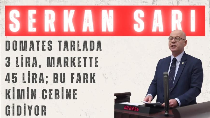 CHP Balıkesir Milletvekili Serkan Sarı: "Domates tarlada 3 lira, markette 45 lira; bu fark kimin cebine gidiyor"