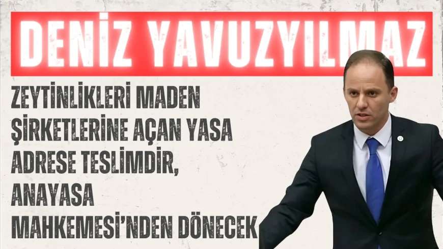 CHP’li Deniz YavuzYılmaz: “Zeytinlikleri maden şirketlerine açan yasa adrese teslimdir, Anayasa Mahkemesi’nden dönecek”