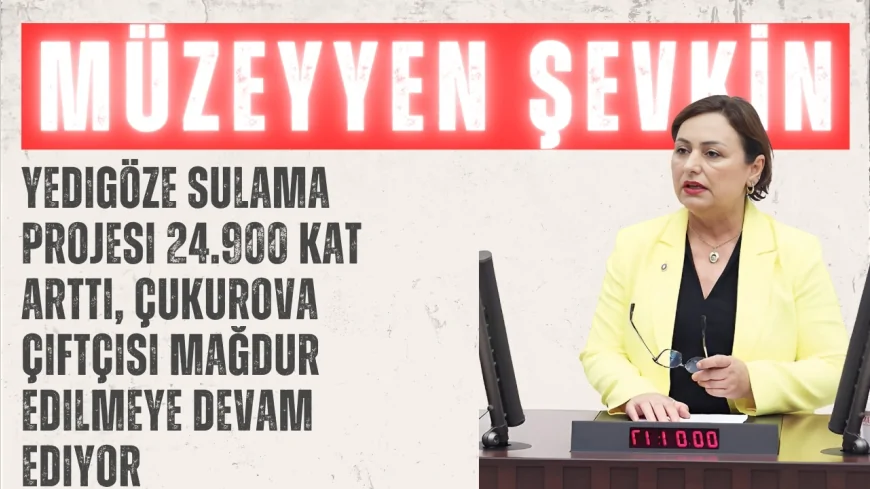 CHP’li Müzeyyen Şevkin: "Yedigöze Sulama Projesi 24.900 kat arttı, Çukurova çiftçisi mağdur edilmeye devam ediyor"