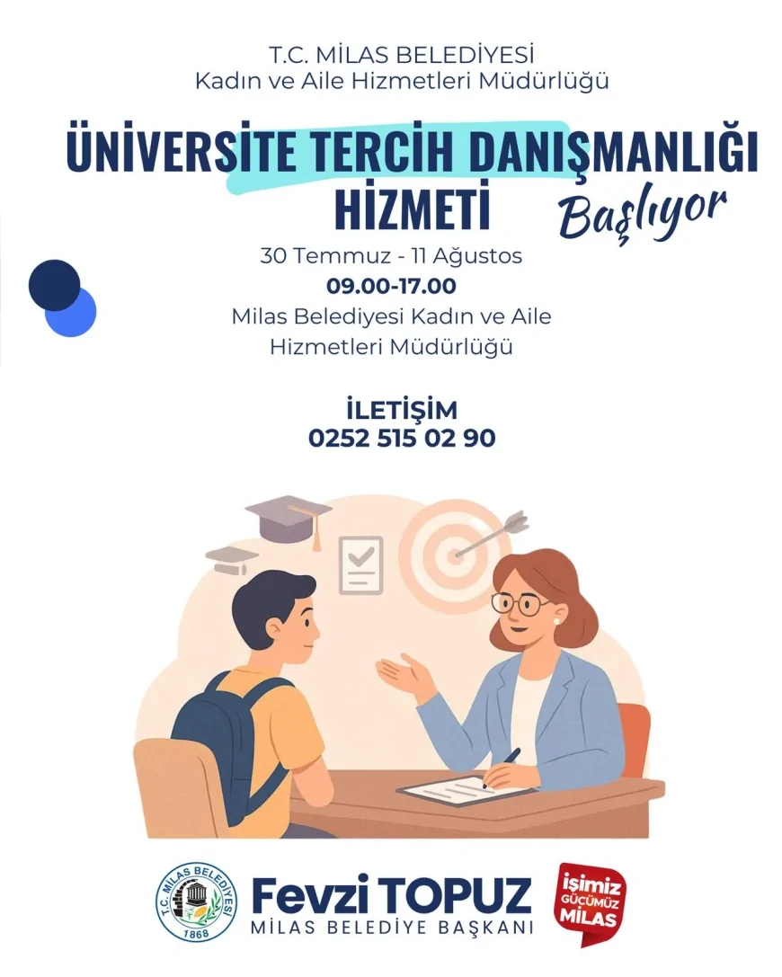 Milas Belediyesi Üniversite Adaylarına Ücretsiz Tercih Danışmanlığı Hizmeti Sunacak