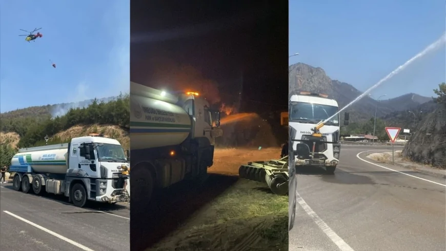 İnegöl Belediyesi, Bilecik’teki orman yangınlarına tanker ve personel desteği sağladı