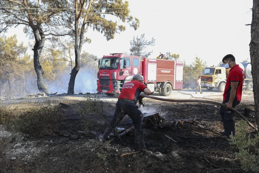 Silifke'deki orman yangınına Büyükşehir müdahalesi: 4 kişi ve 270 hayvan kurtarıldı