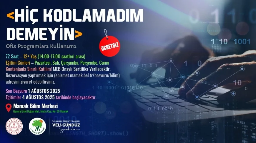 Mamak’ta Gençlere MEB Onaylı Ücretsiz Ofis Programları Eğitimi Başlıyor