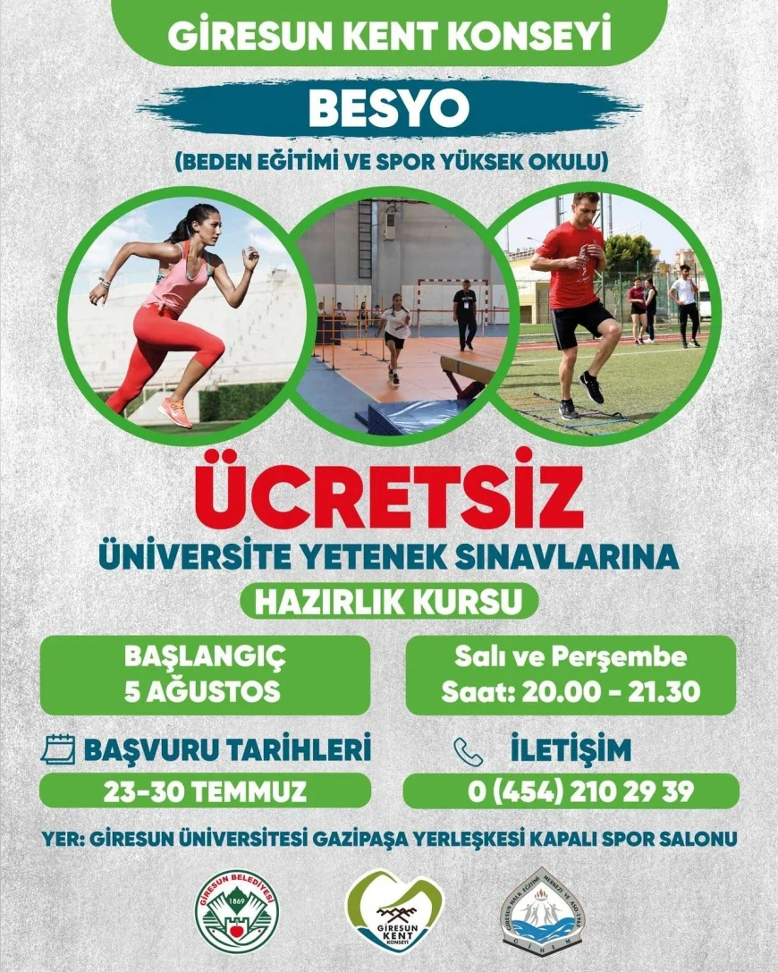 Giresun’da genç yeteneklere ücretsiz üniversite sınavı hazırlık kursu fırsatı