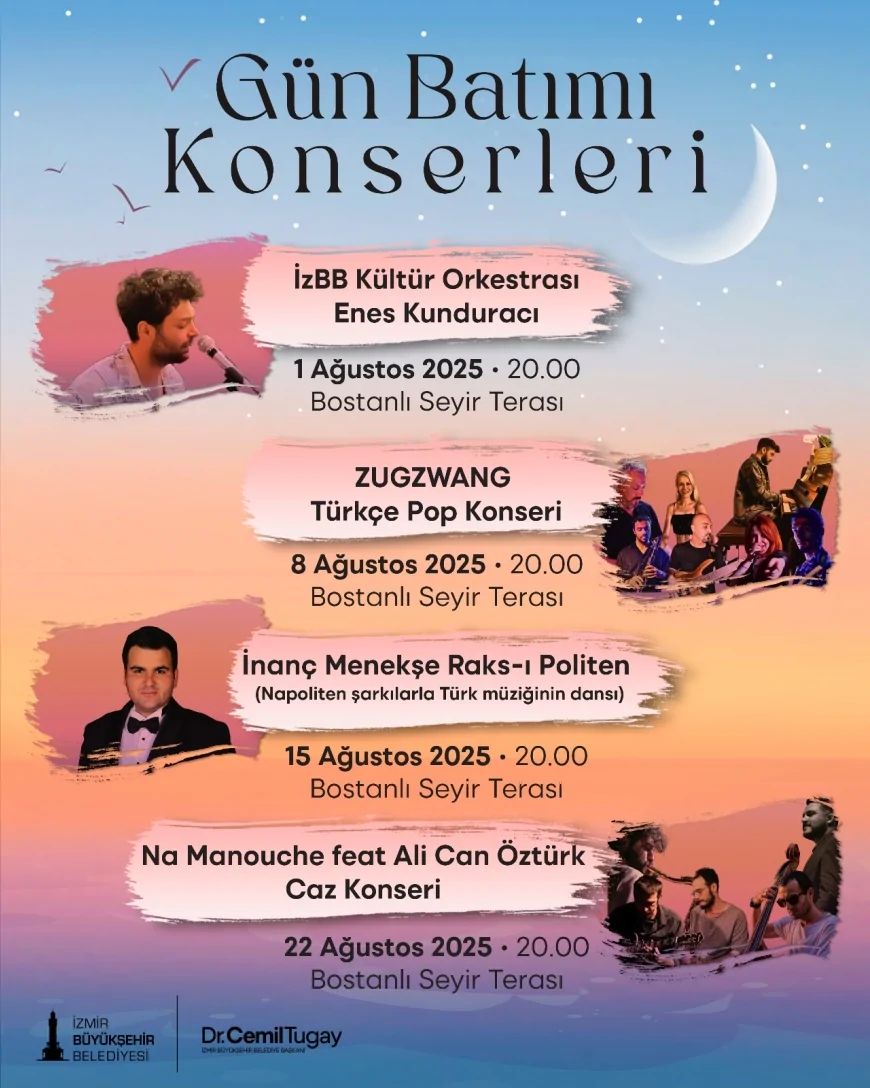 Gün Batımı konserleri ağustos boyunca Bostanlı’da müzikseverlerle buluşacak