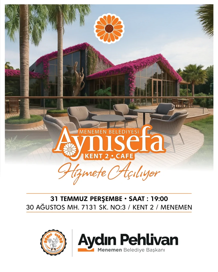 Menemen'de Aynısefa Sosyal Tesisleri açılıyor: Kafe restoran konseptiyle sosyal yaşama yeni soluk