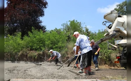 Ordu Ünye’de Göbü Mahallesi’nde 1 kilometrelik beton yol tamamlandı, yılların ulaşım sorunu çözüldü