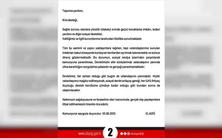 Elazığ Valiliği depremzedelere sunulan desteklere rağmen konteyner kentlerden ayrılmayanlara ilişkin açıklama yapıldı