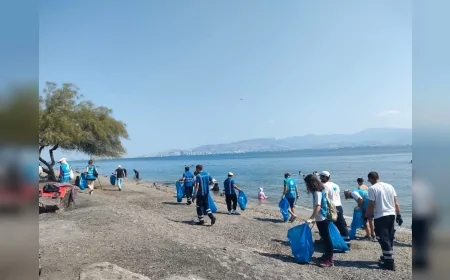 Çakalburnu Lagünü’nde gönüllüler çevre için buluştu, doğal yaşam alanları atıklardan arındırıldı