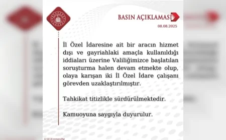 Çorum’da İl Özel İdaresine Ait Araçla İlgili İddialar Üzerine İki Personel Görevden Uzaklaştırıldı