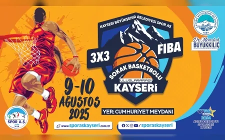 Kayseri Cumhuriyet Meydanı’nda Türkiye’nin ilk FIBA onaylı 3x3 basketbol turnuvası başlıyor