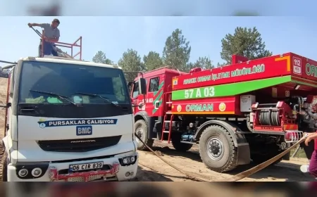 Pursaklar Belediyesi, Karabük’teki orman yangınlarına ekip ve araç desteği sağladı