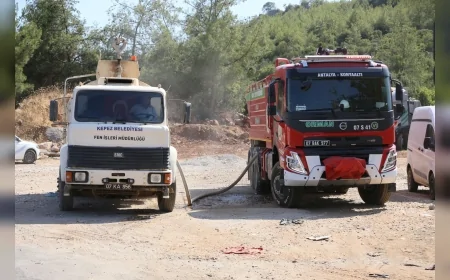 Kepez Belediyesi, Kızıllı’daki orman yangınına 5 su arasözü ve 7 personelle destek verdi