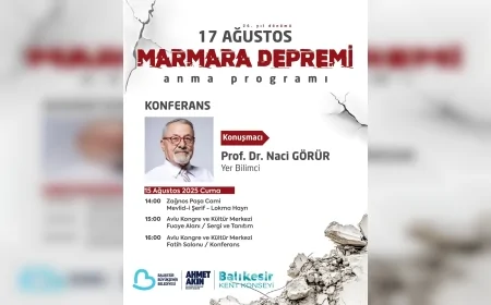 Balıkesir’de 17 Ağustos Depremi Anma Programında Naci Görür Deprem ve Kentsel Dönüşümü Anlatacak