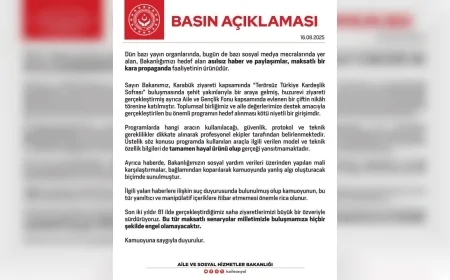 Aile ve Sosyal Hizmetler Bakanlığı’ndan asılsız haber ve sosyal medya paylaşımlarına ilişkin açıklama