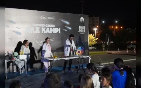 Gaziantep Bilim Merkezi’nde Perseid Gecesi Aile Kampı gökyüzü gözlemleri ve bilim etkinlikleriyle ilgi gördü
