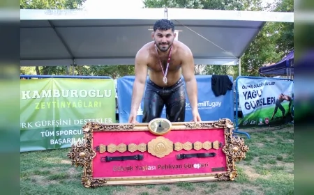 Ödemiş Gölcük Yaylası Yağlı Güreşleri’nde Başpehlivan Erkan Taş Oldu