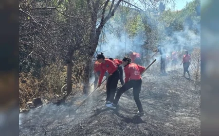 Kayseri Büyükşehir İtfaiyesi, Sivas Gemerek’teki kırsal yangına 3 araç ve 12 personelle müdahale etti