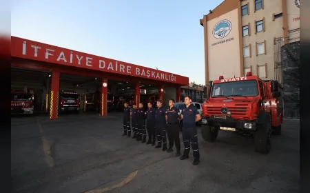 Kayseri Büyükşehir İtfaiyesi, Kırşehir’in Kaman ilçesindeki orman yangını için 2 araç ve 8 personelle yola çıktı