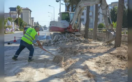 Güzelbahçe Belediyesi ana arterlerde başlattığı kapsamlı yenileme çalışmalarıyla ilçenin ulaşım ve kent siluetini dönüştürüyor